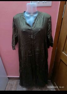 Xl Elegant Olive Green A Line Kurta
