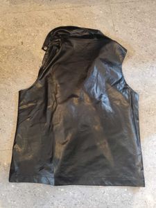 Chic Black faux leather Vest