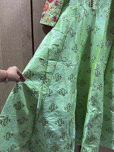 Elegant Green Embroidered Gown