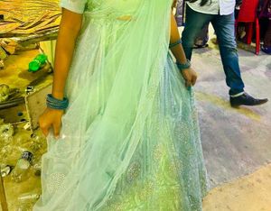Bridal Powder Blue Colour Lehenga With Heavy Work