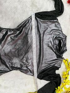 Mk exclusive silver backless bodysuit