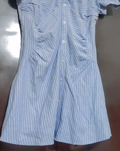 Light Blue Printed Dress For 32 Bust