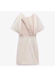 Zara New L Edition Linen Blend Backess Dress