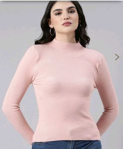 Pink Turtle Neck Long Sleeve Top