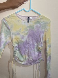 Tie-Dye Ribbed Long Sleeve Top