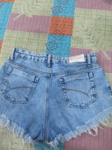 Denim Frayed Shorts