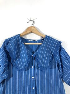 Zara Blue Striped Blouse