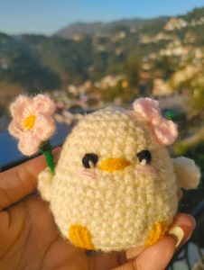 Crochet Chick with Flower