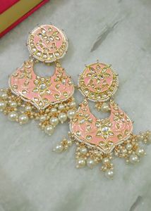 Peach Kundan Jhale( Earrings)