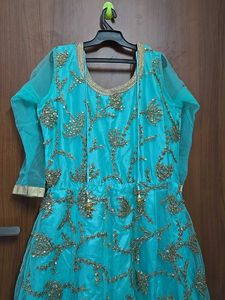 Cyan Ethnic Festive Lehenga