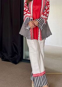 Red &amp; White Kurta Set