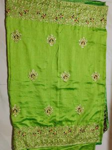 Green Embroidered Saree🎊🎊🎉🥳