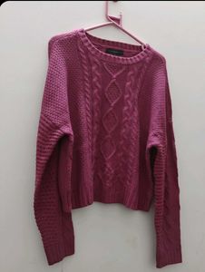 Sanctuary Magenta Cable Knit Sweater Brand New