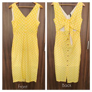 Sexy Polka Dot Back Tie Bodycon Dress
