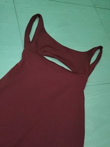 Chic Maroon Bodycon Mini Dress