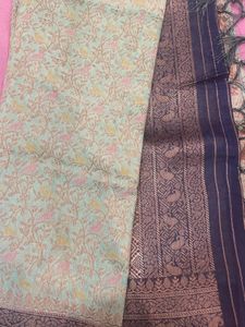 BLUE GREEN WEAVING SAREE
