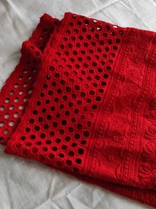 Red Eyelet Palaso Pants