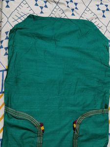 Saya Women Green Cotton Jacket Style Kurta