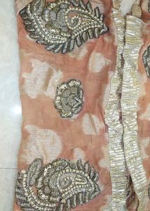 Vintage Peach &amp; Silver Skirt