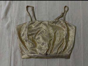 Metallic Gold Cami Top/ Festive Blouse