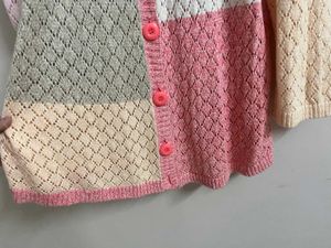 Pastel Colorblock Knitted Cardigan