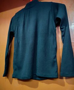 Black Zip-Up Long Sleeve Top