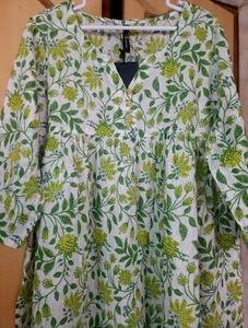 Floral Printed Empire Pure Cotton Kurta