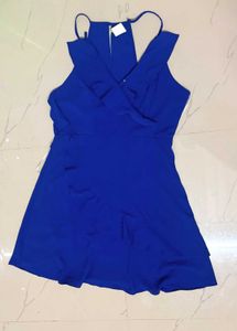 Chic Blue Ruffled Mini Dress