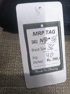 N@86 Size-36 Dark Black Jeans