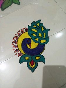 Peacock ready Rangoli Design