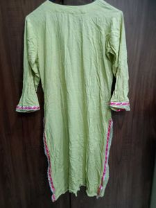 Embroidered Green Kurta