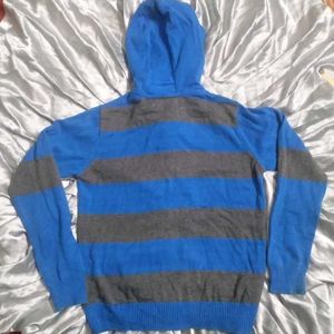 Allen solly Striped Blue Hoodie