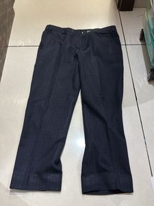 Men&#39;s Dark Blue Plaid Trousers