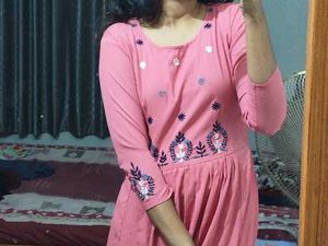 Pink Embroidered Kurta Dress