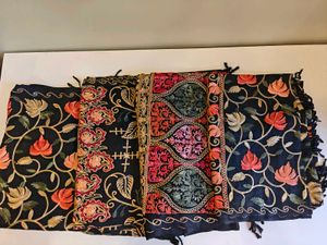 Embroidered shawl cum duptta- Black Collec