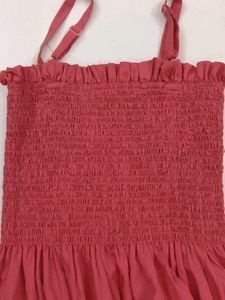 Coral Dress &amp; Denim Jacket Set