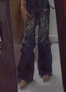 Vintage denim baggy jeans for women