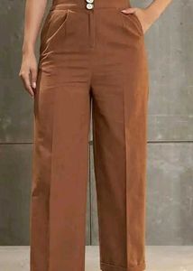 Brown Wide-Leg Trousers