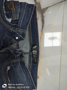 Mens Blue Damage Jeans
