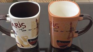 V Shaped Ceramic Coffee Mug(400ml, Pack of 2)