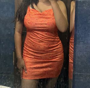 Orange Zebra Mini Dress