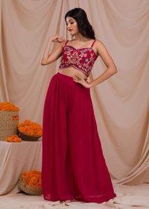 Rani Pink Zariwork Readymade Sharara Suit Size XL