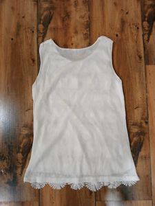 combo Yellow Short Sleeve shirt and white tank top