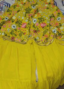 Yellow Georgette Haldi Designer Outfit