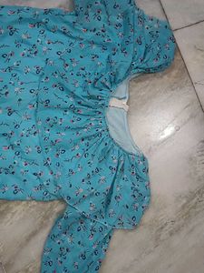 Blue Floral Tiered Dress