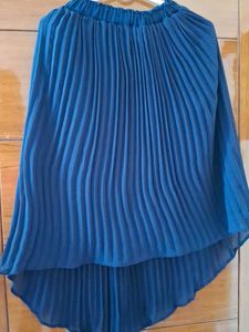 Blue Pleated Skirt