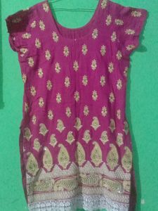 Pink Stylish Kurta With Heavy Work Dupatta...