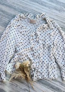 Polka Dot Ruffle Blouse