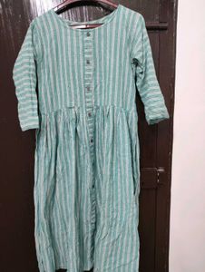 Striped cyan 🩵 with white stripe🤍 Dress