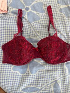 Elegant Burgundy Lace Bra